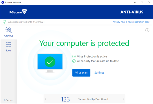 F-Secure Antivirus 1 Year | 1 PC