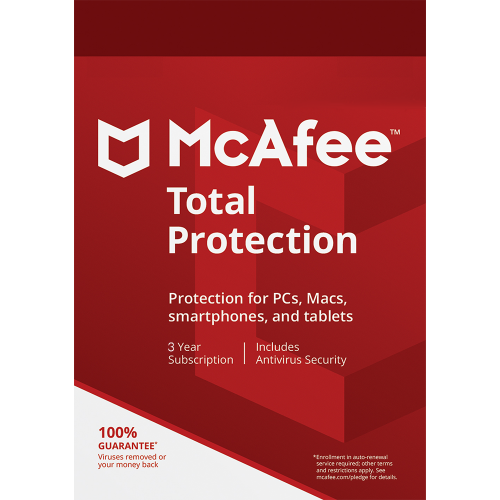 McAfee Total Protection 3-Year | 1-Device (Windows/Mac OS/Android/iOS)
